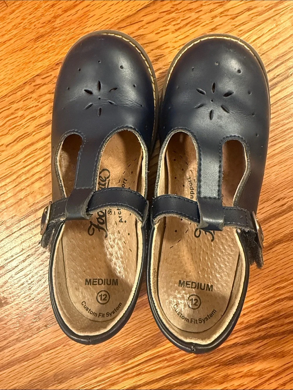FootMates Navy T‑Bar Mary Jane Kids Shoes